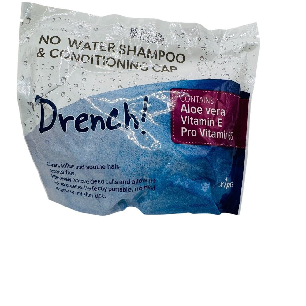 Drench No Water Shampoo & Conditioning Cap With Aloe Vera Vitamin E & Pro Vitami